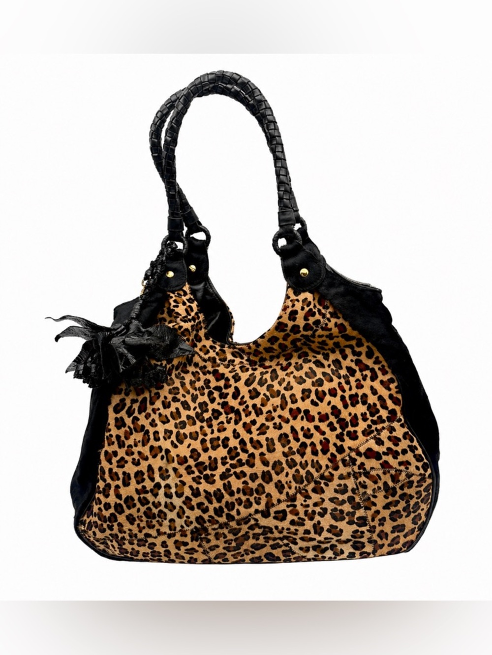 Anthony Luciano Haircalf Leopard Hobo with Signature new with tag